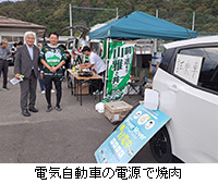 写真:電気自動車の電源で焼肉