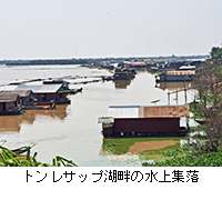 写真:トンレサップ湖畔の水上集落