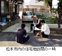 写真：松本市内の住宅地訪問の一時