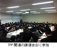 写真：TPP関連の議連会合に参加