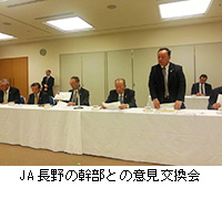 写真：JA長野の幹部との意見交換会