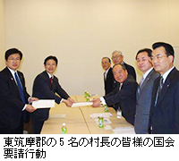 写真：東筑摩郡の5名の村長の皆様の国会要請行動