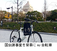 写真：国会議事堂を背景にmy自転車