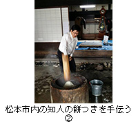 写真：松本市内の知人の餅つきを手伝う2