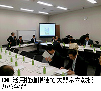 写真：CNF活用推進議連で矢野京大教授から学習