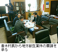 写真：青木村長から地方創生案件の要請を承る