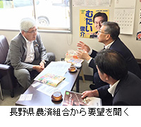 写真：長野県農済組合から要望を聞く