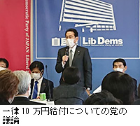 写真：一律10万円給付についての党の議論