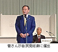 写真：菅さんが自民党総裁に選出