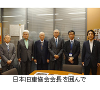 写真：日本旧車協会会長を囲んで
