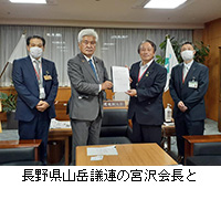 写真：長野県山岳議連の宮沢会長と