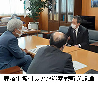 写真：藤澤生坂村長と脱炭素戦略を議論