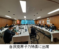 写真：自民党原子力特委に出席