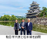 写真：駐日宇大使と松本城を訪問