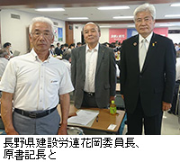 写真：長野県建設労連花岡委員長、原書記長と