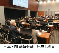 写真：日本・EU議員会議に出席し発言