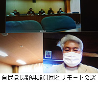 写真：自民党長野県議員団とリモート会談