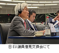 写真：日EU議員意見交換会にて