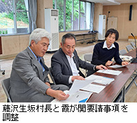 写真:藤沢生坂村長と霞が関要請事項を調整