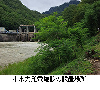 写真:小水力発電施設の設置場所